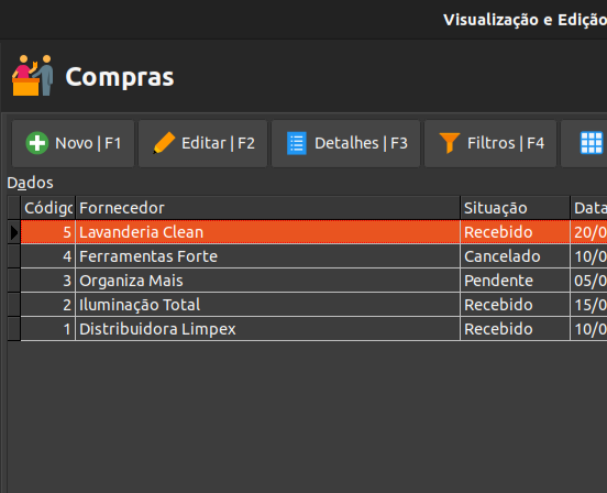 Listagem de Registros